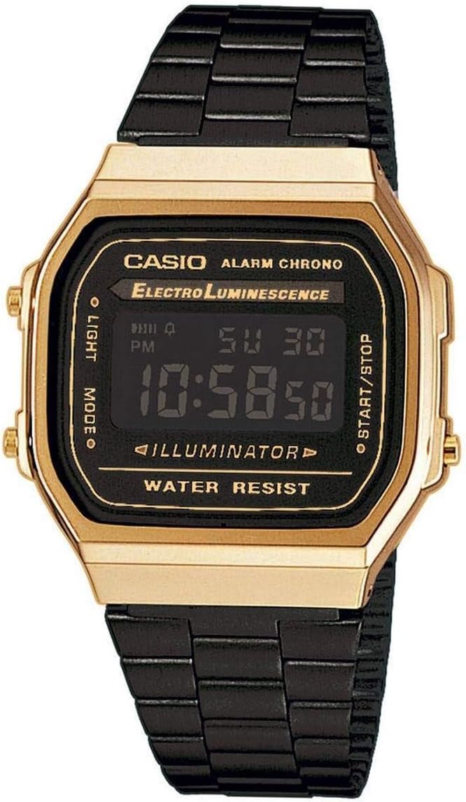 Casio A168WG Reloj Unisex | Retro Digital | Luz de Fondo | Alarma | Calendario | Cronómetro | Resistente al Agua
